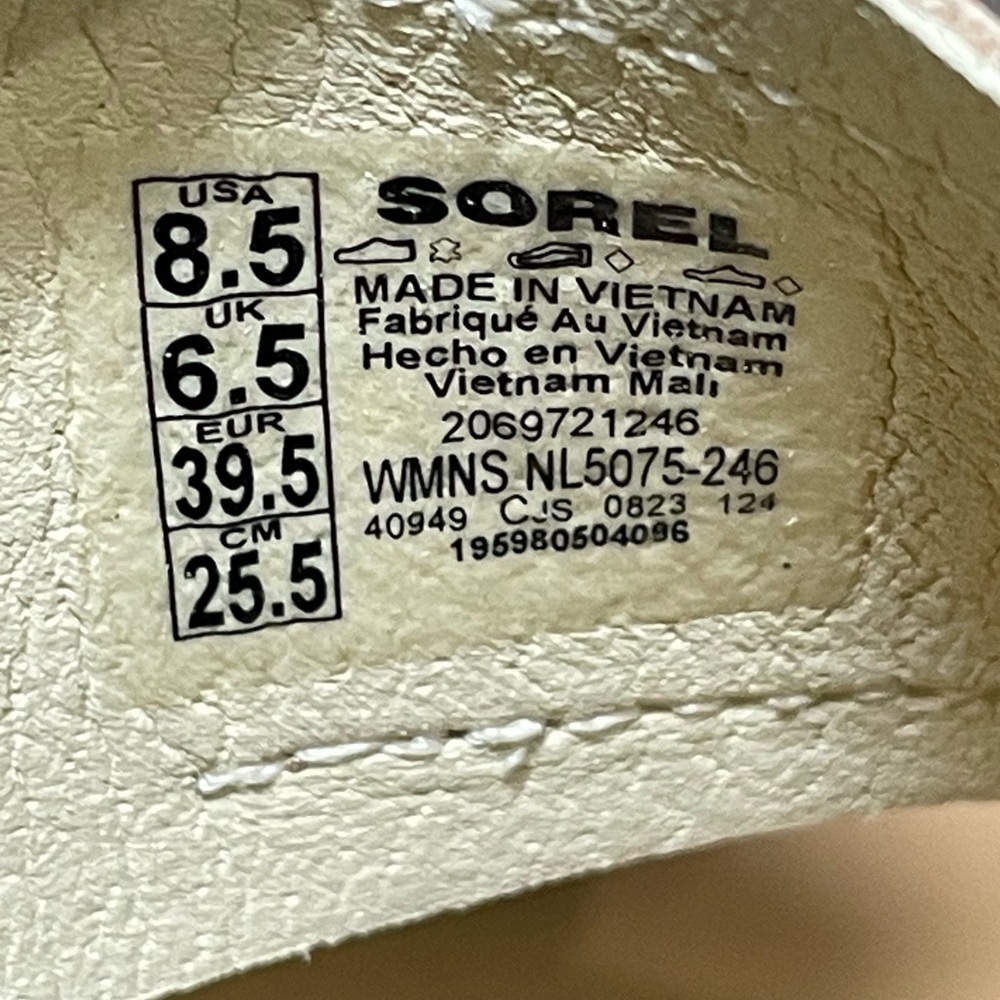New in Box SOREL Ella III Slingback Sandal Honest Beige/Honey White Size 8.5 - Picture 8 of 14